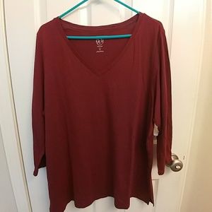 Maroon Westport 3/4 sleeve shirt
